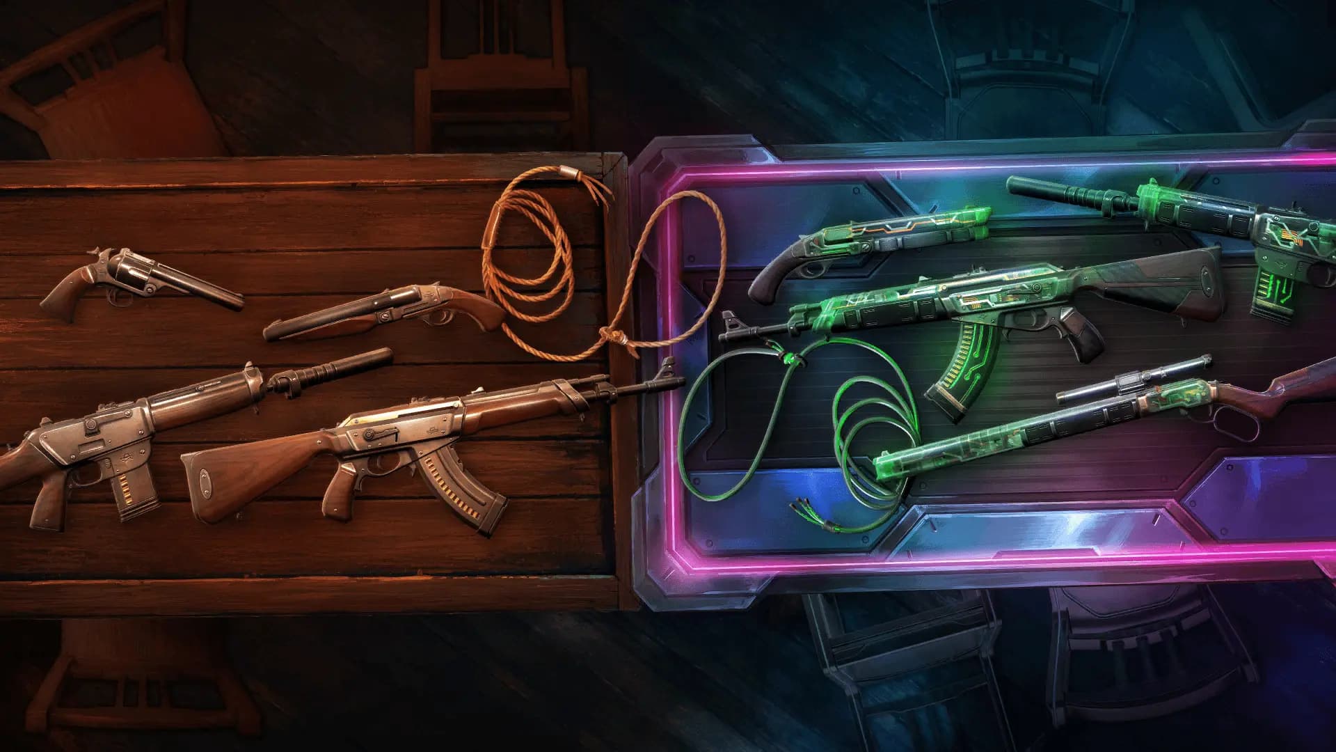Futuristic tactical arena with neon accents (placeholder — replace before publishing)