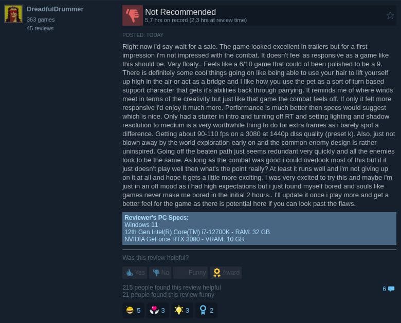 Steam review by DreadfulDrummer (negative): 363 games